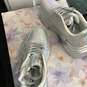 Freewalk Silver Sneakers.Brand New.